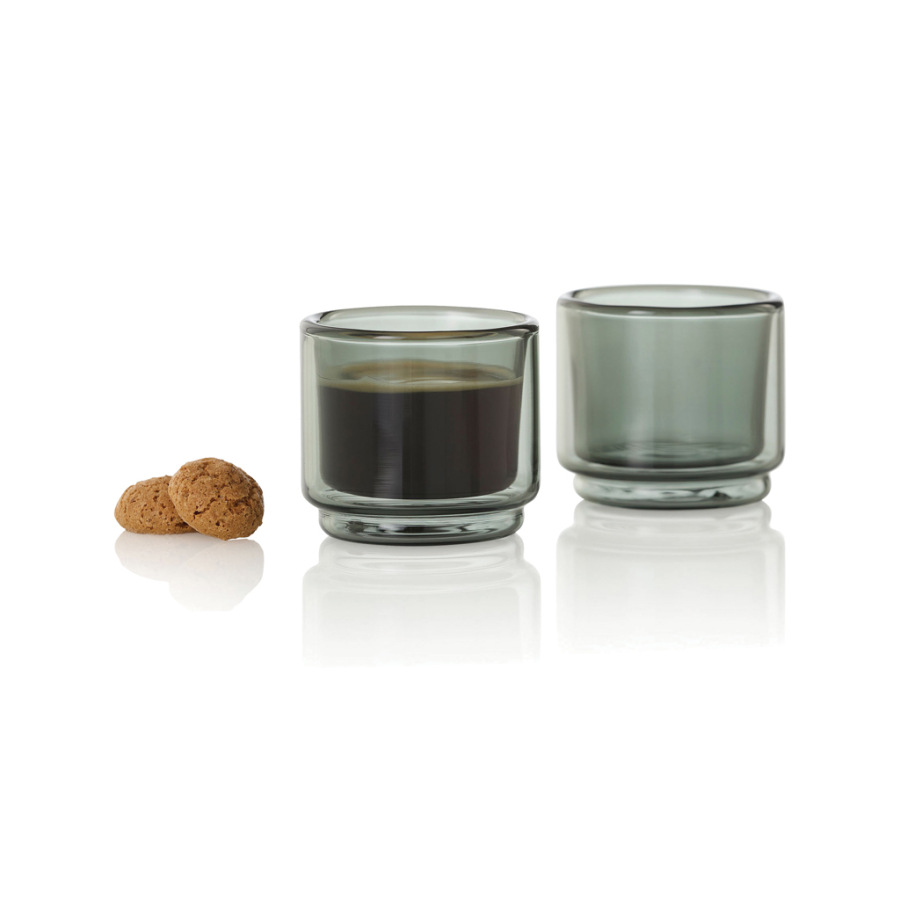 AdHoc Impact hrnčeky na espresso 45 ml, sada 2 ks priehľadné