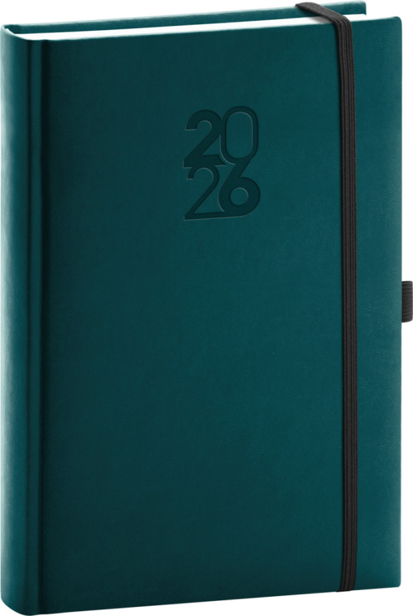 NOTIQUE Denný diár Aprint Top 2026, petrolejový, 15 x 21 cm