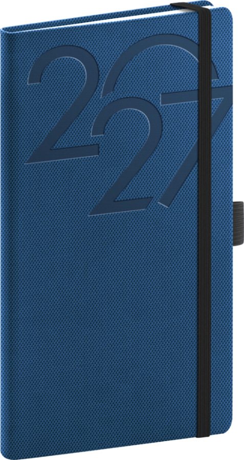 NOTIQUE Vreckový diár Ajax 2027, modrý, 9 x 15,5 cm