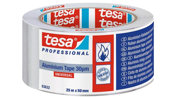 Hliníková páska, 50 mm x 50 m, TESA® "Professional 63632", strieborná