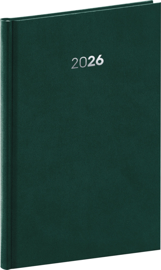 NOTIQUE Týždenný diár Balakon 2026, zelený, 15 x 21 cm