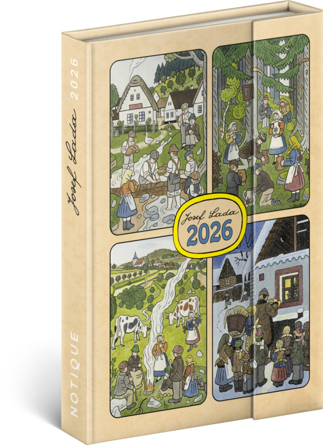 NOTIQUE Týždenný magnetický diár Josef Lada 2026, 11 x 16 cm