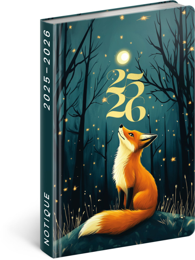 NOTIQUE 18-mesačný diár Petito – Líška 2025/2026, 11 x 17 cm
