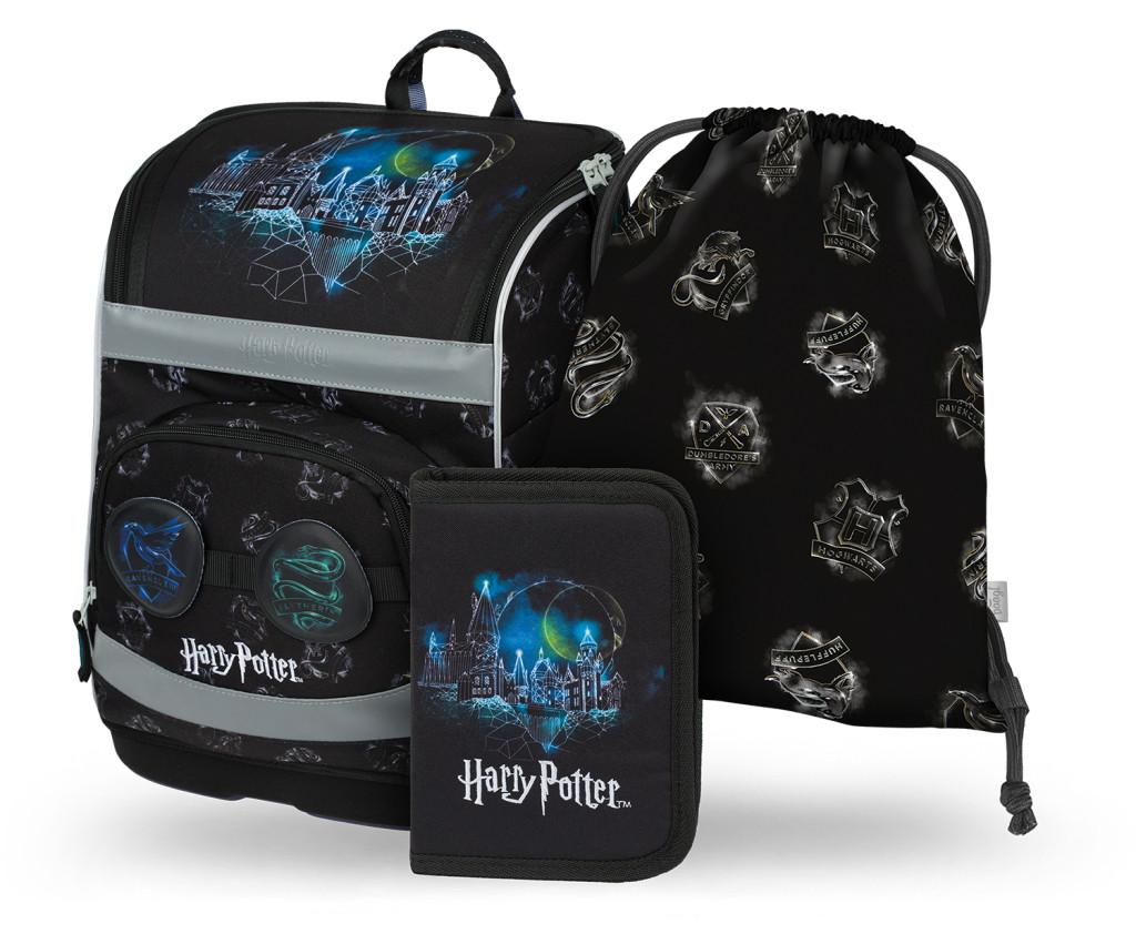 BAAGL SADA 3 Zippy Plus Harry Potter Rokfort Lumos: aktovka, peračník, vrecko