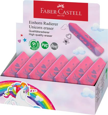 Guma, displej, trojhranný, FABER-CASTELL, jednorožec