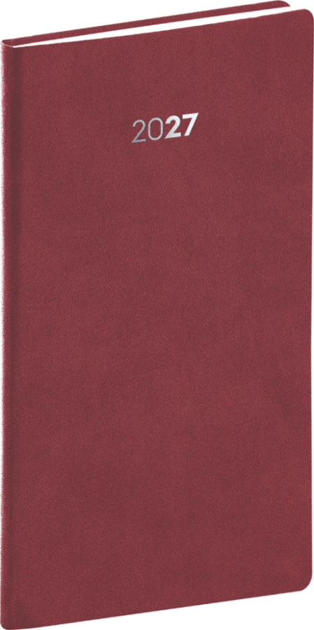 NOTIQUE Vreckový diár Balakon 2027, bordový, 9 x 15,5 cm