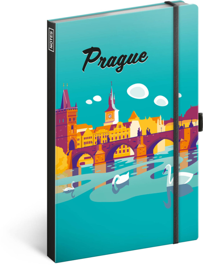 NOTIQUE Notes Praha, linajkovaný, 13 x 21 cm