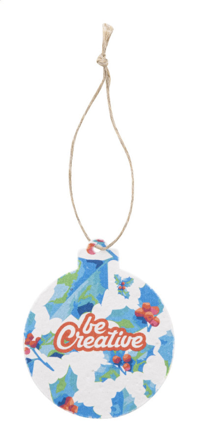 CreaJul Seed vlastná ozdoba na vianočný stromček zo semienkového papiera, okrúhla