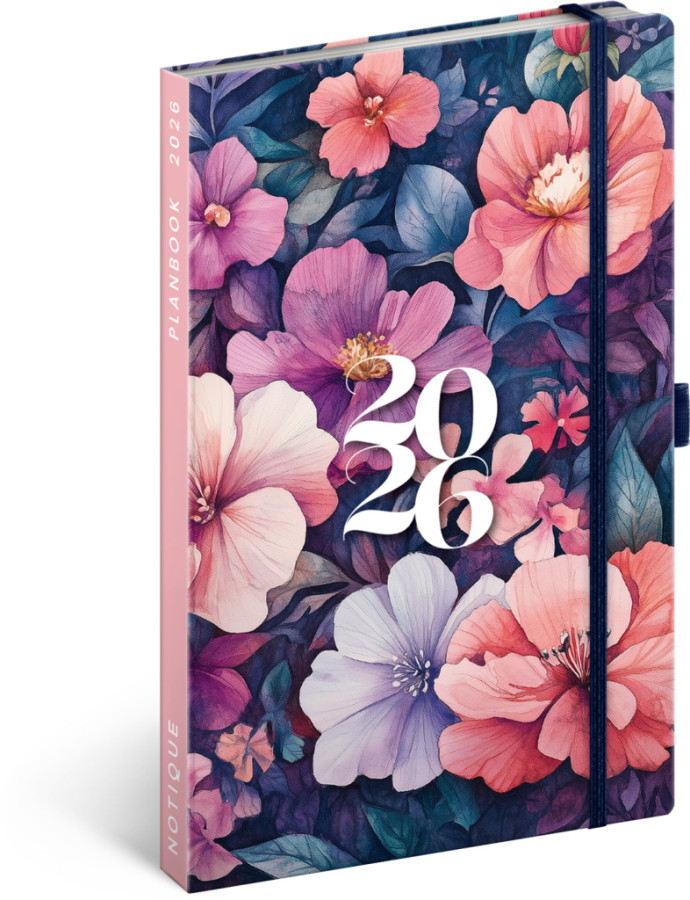 NOTIQUE Planbook diár/notes Kytica 2026, 13 x 21 cm