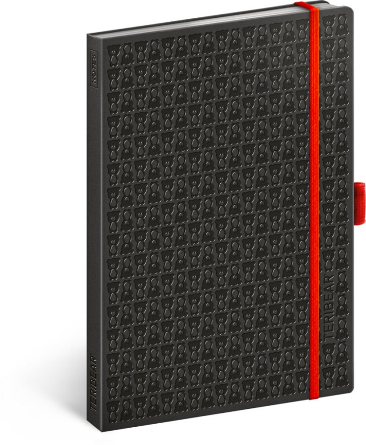 NOTIQUE Notes Teribear, čierny, linajkovaný, 15 x 21 cm, A5