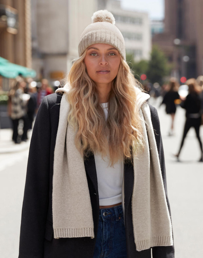 Darčeková súprava pleteného šálu a čiapky