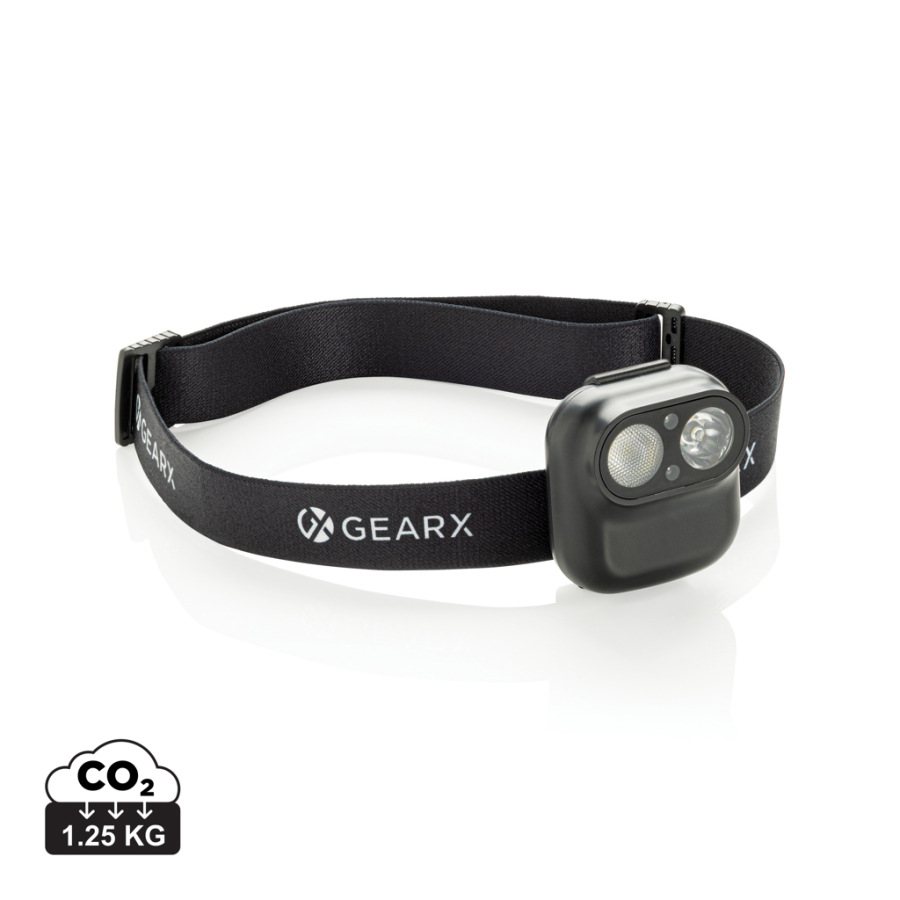 Gear X RCS čelová lampa z rec. plastu s pohybovým senzorom čierna