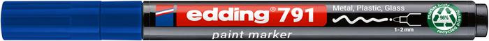Lakový popisovač, 1-2 mm, PCR, EDDING „791“, modrý