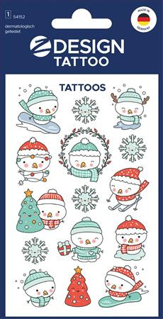 Tetovacie nálepky, 1 hárok, 76x120 mm, AVERY ZWECKFORM, "Z-Design No.54152", snehuliak