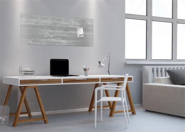 SIGEL Magnetická sklenená tabuľa, 130x55 cm, "Artverum® ", betónový vzor 3
