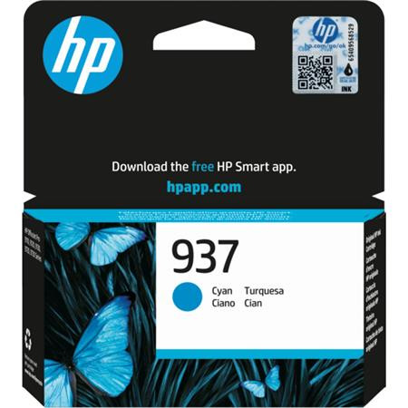4S6W2NE Atramentová náplň pre tlačiarne OfficeJet Pro 9120e, 9130e, HP 937, azúrová, 800 s