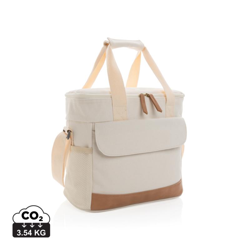 Veľká chladiaca taška Impact z 16 oz. recykl. canvas AWARE™ off white
