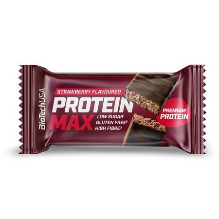 Proteínová tyčinka, bezlepková, 45 g, BIOTECH USA "Protein Max", jahoda 1