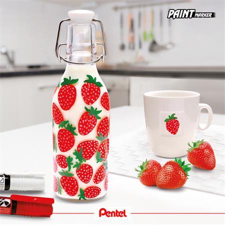 Lakový popisovač, 2 mm, kužeľový hrot, PENTEL "MMP20", žltá 6