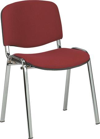 . Konferenčná stolička, čalúnená, chrómová konštrukcia, "Taurus", bordová