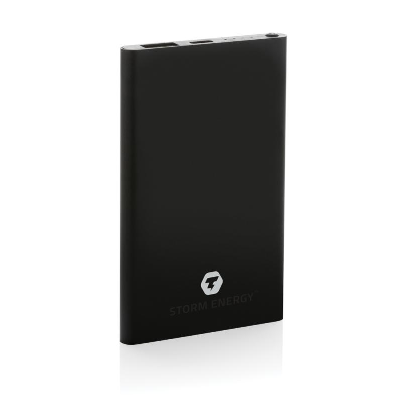 Powerbanka 4000mAh s USB C z RCS recykl. plastu a hliníka čierna 7