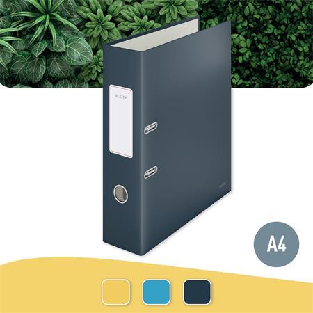 Pákový šanón, 80 mm, A4, kartón, 180°, LEITZ "Cosy Soft Touch", matná sivá 2
