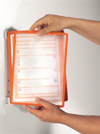 Držiak, nástenný, s 5 panelmi, DURABLE "VARIO® WALL 5", oranžová 4