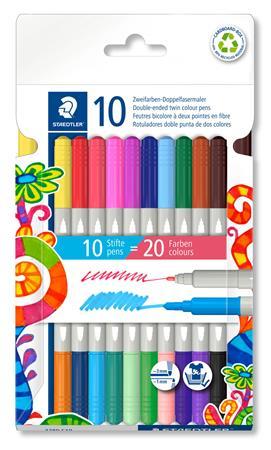 Fixky, sada, 1/3 mm, obojstranné, STAEDTLER® "3280", 20 rôznych farieb 1