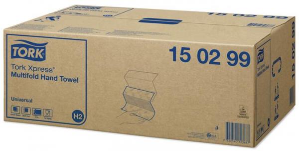 Utierky na ruky, Interfold ohyb, 2-vrstvové, H2 systém, Universal, TORK "Xpress® Multifold 2