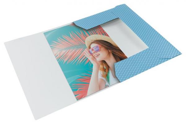 Doska s gumičkou, kartónová, A4, ESSELTE "Colour`Breeze", modrá 2
