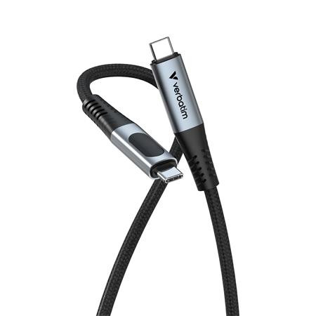 USB kábel, USB-C – USB-C, 1,2 m, 240 W, s indikátorom výkonu, VERBATIM 3