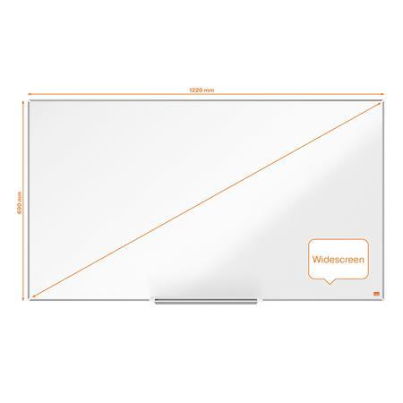 Biela tabuľa, smaltovaná, magnetická, širokouhlá, 55"/122x69 cm,hliníkový rám, NOBO "Impre 5