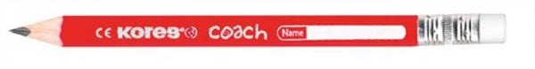 Grafitová ceruzka, s gumou, HB, trojhranný tvar, hrubá, KORES "Coach" 1