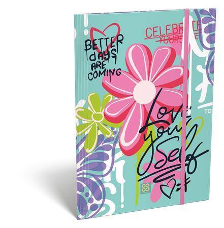 Doska s gumičkou, kartón, A4, LIZZYSULI, Cornell Love