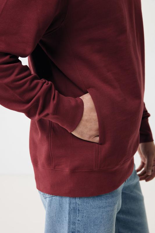 Mikina s bočnými vreckami IQONIQ Yengo z rec. bavlny vínovo červená XXXL 17