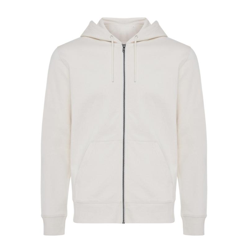 Mikina na zips s kapucňou IQONIQ Abisko z recykl. bavlny natural raw XXS