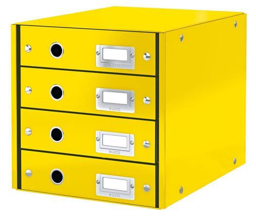 Zásuvkový box, polaminovaný kartón, 4 zásuvky, LEITZ "Click&Store", žltá 1