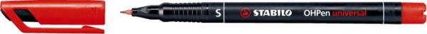 Permanentný popisovač, 0,4 mm, STABILO "OHPen S", červený 1