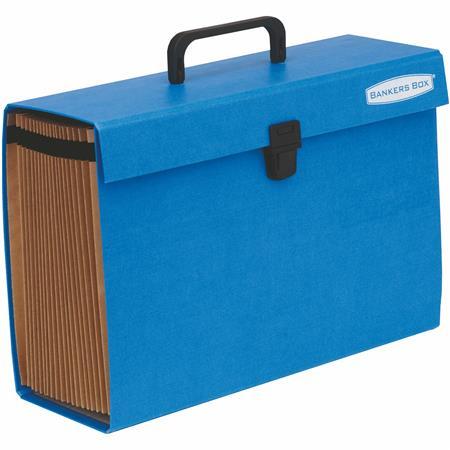 Aktovka s držadlom, kartónová, 19 priehradiek, FELLOWES "Bankers Box Handifile", modrá 1