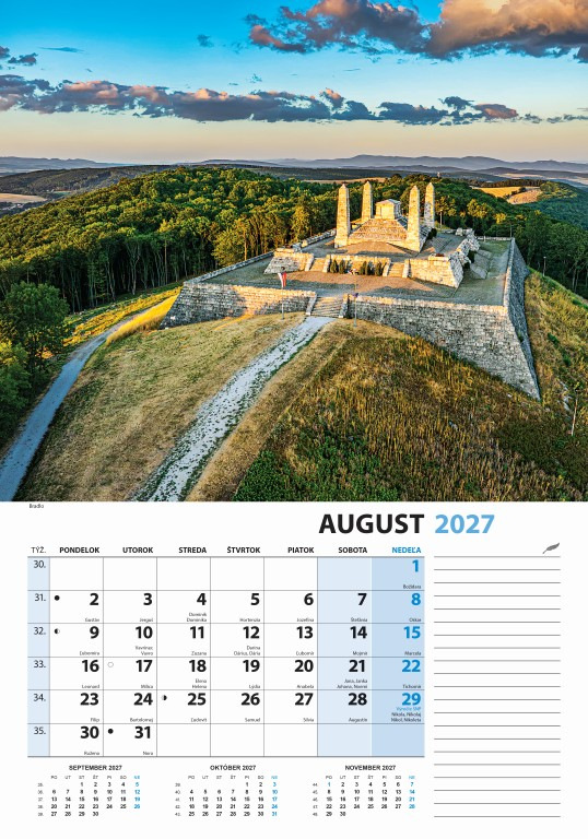Nástenný kalendár Slovensko z výšky 2027 9