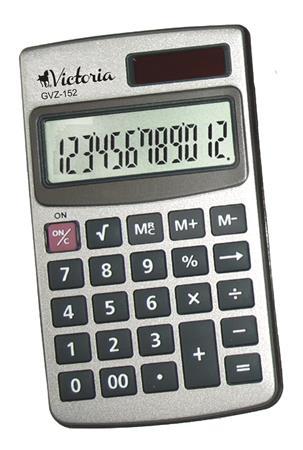Kalkulačka, vrecková, 12 miestny displej, VICTORIA "GVZ-152"