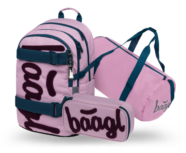 BAAGL SADA 3 Skate Rose: batoh, peračník, športová taška GRS