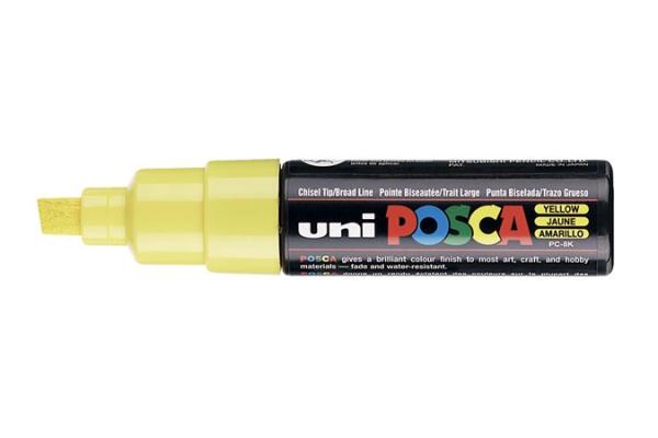 Dekoračný popisovač, 8 mm, UNI "Posca PC-8K", žltý 1