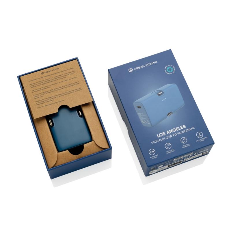 Powerbanka Urban Vitamin Los Angeles 20W PD z plastu RCS modrá 13