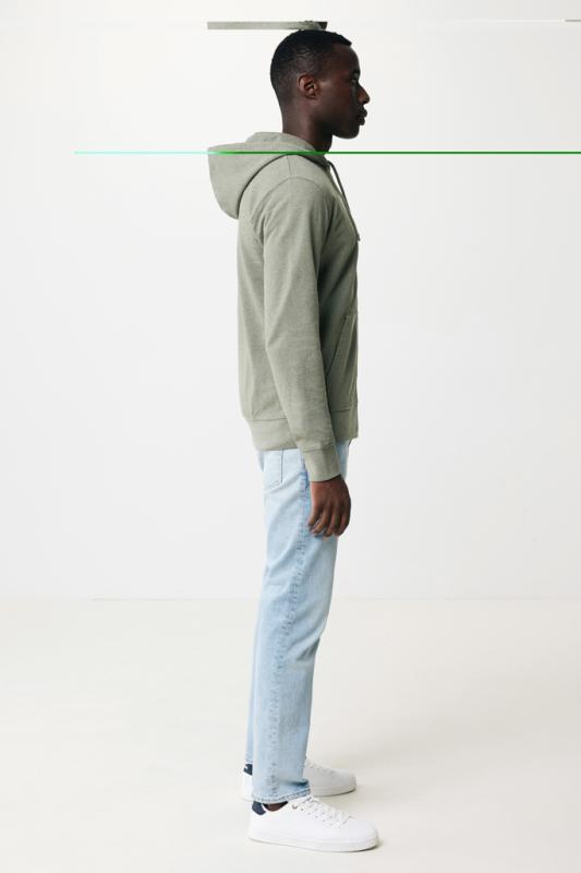 Mikina na zips s kapucňou IQONIQ Abisko z recykl. bavlny heather green L 11