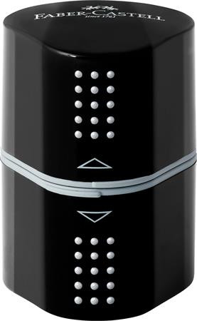 Strúhadlo, displej, trojdierové, so zásobníkom, FABER-CASTELL "Grip 2001 Trio", čierne 2