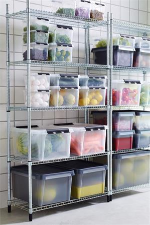 Úložný box, plastový, 32  l, čierne úchytky, SMARTSTORE "Classic 31",  priehľadný 9