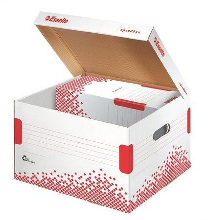 Archívny kontajner, M veľkosť, recyklovaný kartón, ESSELTE "Speedbox", biely 2