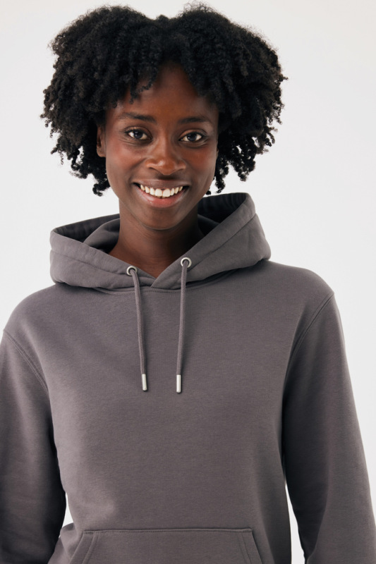 IQONIQ Joshua Unisex mikina s kapucňou z rec. bavlny antracitová XXS 8