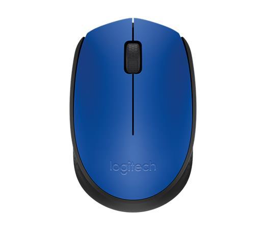 Myš, bezdrôtová, optická, stredná veľkosť,  USB, LOGITECH "M171", modrá